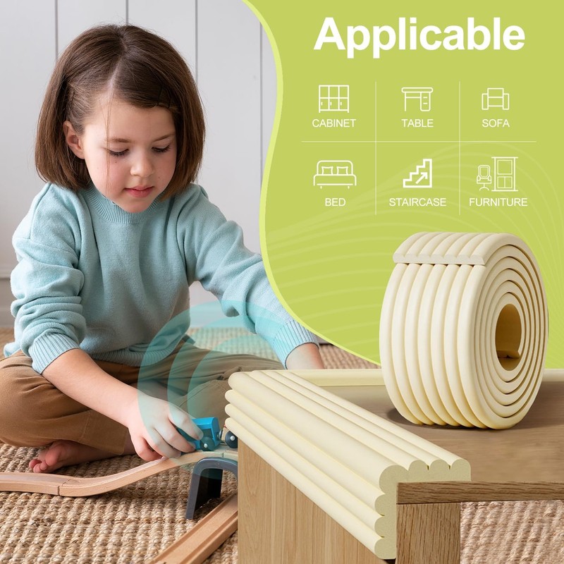 Baby Proofing Wall Corner Protector 6.56ft – Soft NBR Foam