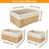 GOYADA Pack of 3 Wicker Rectangular Woven Basket with Yellow