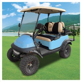 10L0L Front Rear Golf Cart Seat Covers for Yamaha G29 Drive, Club Car Precedent, Carryall, Tempo, Onward and Star EV, Made w/ 3D Air Mesh Polyester Fabric Breathable Washable - Black