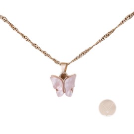 AzureRay Acrylic Butterfly Necklace for Girls - Adjustable Necklace with Colourful Pendant, Acrylic, No Gemstone