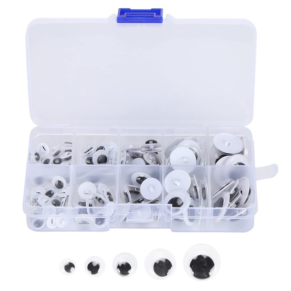 Googly Wiggle Eyes, 100Pcs Plastic Safety Crochet Eyes Black Wiggle