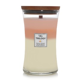 WoodWick Large Hourglass Candle, Island Getaway - Premium Soy Blend Wax, Pluswick Innovation Wood Wick, Made in USA