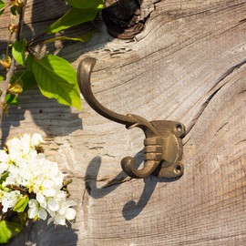 Antikas - Rustic hook, coat hook, coat hook, iron, antique brass