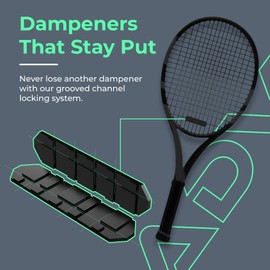 ADV Tennis Dampener with Custom Feel, Racket Shock Absorber to Reduce Vibration, Relieve Symptoms of Injury, Stay on The Racket Engineered Poly-Silicone Tennis Racket Dampener, Black, Variety 3-Pack