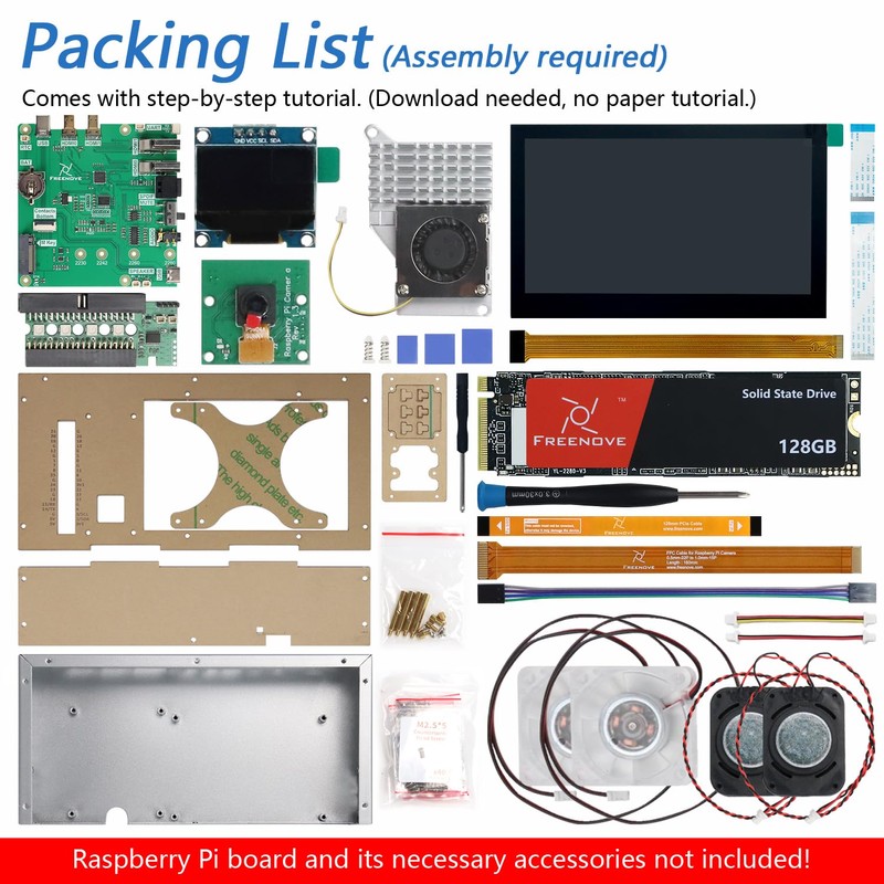 Freenove Kit de Carcasa de Computadora Raspberry Pi 5 (NO