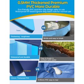 VISTOP Jumbo Foldable Dog Pool, Hard Plastic Shell Portable Swimming Pool for Dogs Cats and Kids Pet Puppy Bathing Tub Collapsible Kiddie Pool (77inch.D x 15.7inch.H, Blue)