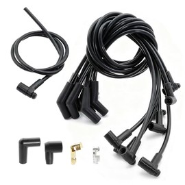 ASTROSYNC - Juego de cables de bujía negra de 135 grados, distribuidor HEI, apto para Ford 260 289 302, repuesto 51070