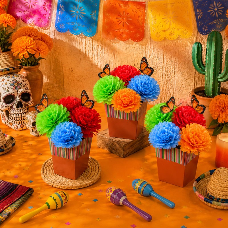 42 Pcs Mexican Table Decorations Fiesta Centerpieces for Day of