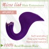 RUNATURE Micro Ring Extensions, Real Hair, Purple, 50 cm, Remy