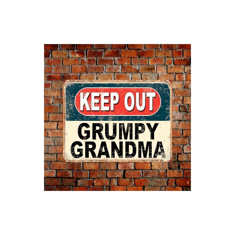 Shawprint Keep Out Grumpy Grandma Funny Metal Signs Home Pub