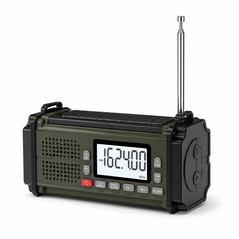 Emergency Weather Radio for Home & Outdoor Use – Hand-Crank
