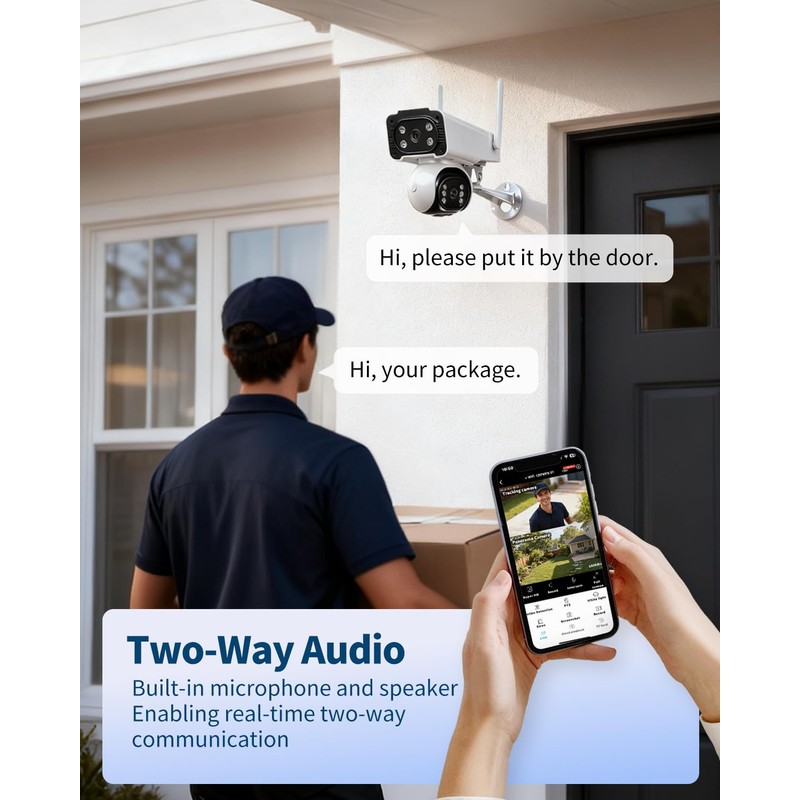 Dygoophy® 4 K Dual Lens Security Camera Outdoor, Surveillance Camera,