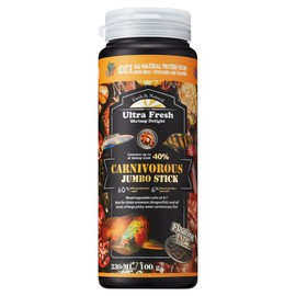 Ultra Fresh Monster Fish Food, Wild Sword Prawns, Floating Sticks for Oscars, Bass, Large Cichlids and Tropical Fish, Carnivorous Jumbo Stick 3.53 oz