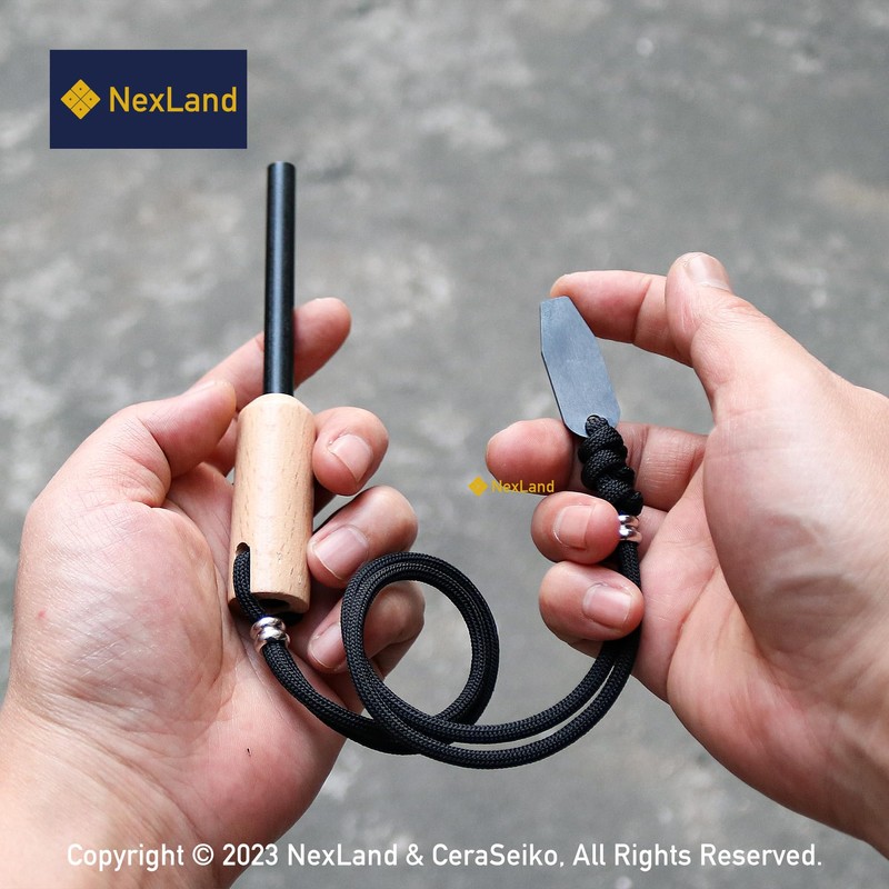 NexLand F880 Ferro Rod Fire Starter Survival Tool Ceramic Striker
