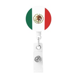 JHAKEDB Mexico Retractable Badge Reel with Alligator Clip 360 Swivel ID Card Badge Holder for Nurse,Doctor,Office Employee