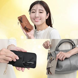 [ENTRAMBI] フラップ PUレザー メガネケース 眼鏡ケース シボ ソフト 軽量 薄型 コンパクト オシャレ かわいい デザイン サングラス 収納 持ち運び 旅行 プレゼント メンズ レディース (ライトグレー)