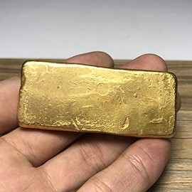 LAOJUNLU Sun Yat-Sen Antique Pure Copper Gold Ingot Solid Central Mint Commemorative Figurines Ornaments Gifts Art Crafts Chinese Antiques