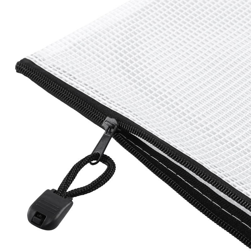 SINJEUN 30 PCS A5 Plastic Wallets, Mesh Zipper Pouch Bag