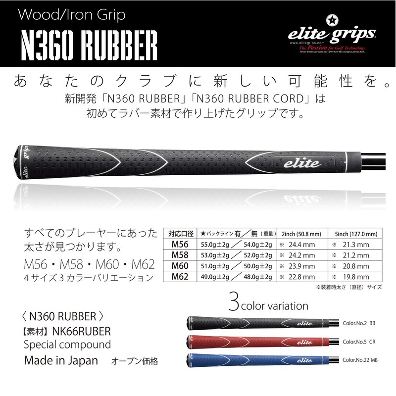 Elite Grips N360RUBBER Berlina Black with BL M56
