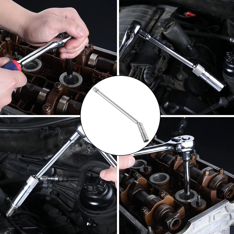 BEANPRECOY 14mm Spark Plug Socket, Swivel Magnetic Spark Plug Socket,