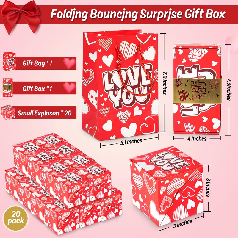NefosLeuki Surprise Gift Box Explosion for Money,Valentines Pop-Up Explosion Gifts