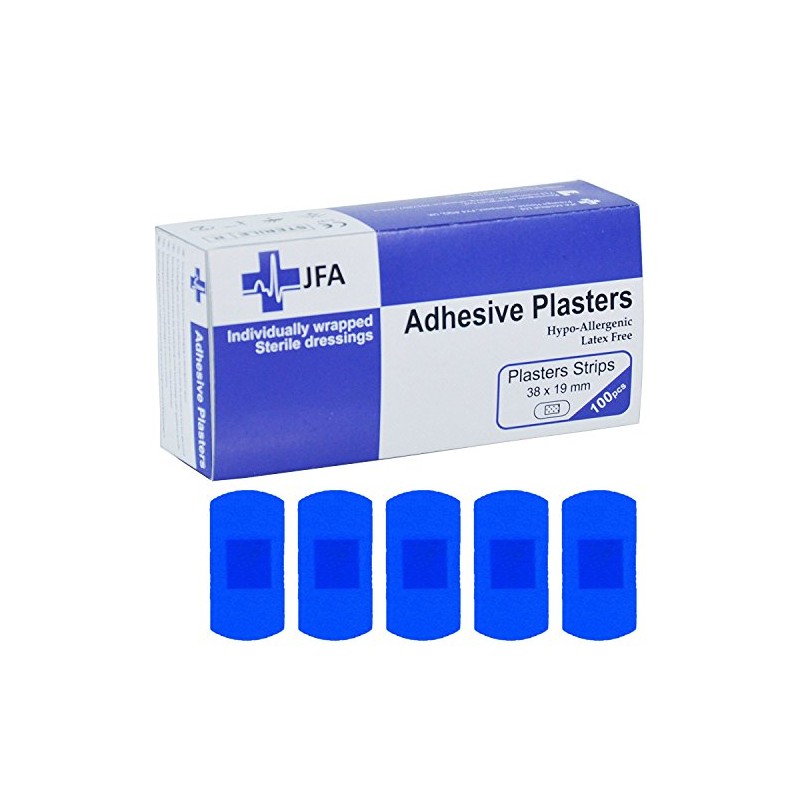 JFA Blue Small Strip Plasters 19 x 38mm 100 Plasters