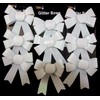 Theme Machine Set Of 9 Glitter WHITE Bow Christmas Tree