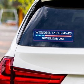 Winsome Earle-Sears for Virginia Governor 2025 Vinyl Sticker, Vote Winsome Earle-Sears Decal, Governor Elections Bumper Sticker, 10" x 3"