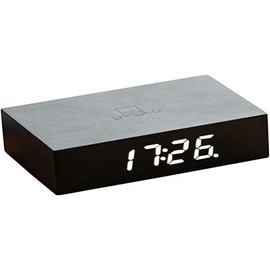 Gingko Design G003B10 Alarm Clock, Wood, Black, One Size