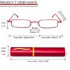 REAVEE 3 Pack Slim Pen Reading Glasses Small Tube Stylish