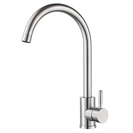 Single Handle High Arc Kitchen Faucet Stainless Steel Brushed Nickel,Commercial Single Hole Kitchen Sink Faucet,Modern One Hole Bar Sink Faucet