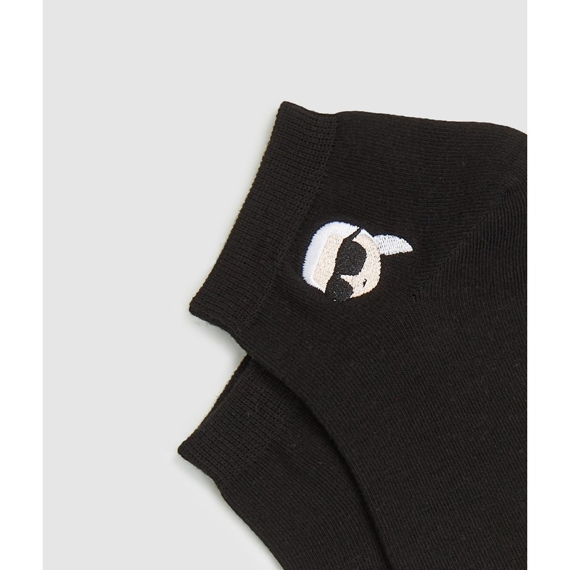 Karl Lagerfeld Donna K/Ikon Sneaker Sock (3 Pack) Black/White/Grey 35-38