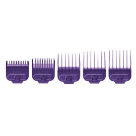 Andis 66345 Nano-Silver Magnetic Attachment 5 Combs with Long-Lasting Performance - Sizes 6", 8", 4", 3/8", 2", Provide Professional Haircuts and Styles – Purple