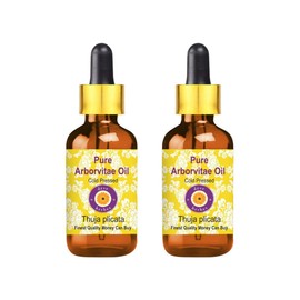 Deve Herbes Arborvitae Oil (Thuja plicata) with Glass Dropper | Cold Pressed | Pure | Natural | for Diluting Essential Oils | for Skin & Massage | Non-Sticky | Lightweight | Unisex | 15ml X 2 (1 oz)