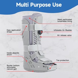 Air CAM Walker Fracture Boot, Tall Medical Walking Boot for Broken Foot, Inflatable Orthopaedic Boot for Foot & Ankle Injury Recovery (Medium)