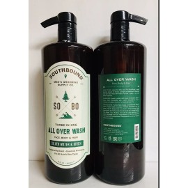 Jocott Brands 2 Bottles South Bound ~ Silver Water & Birch All Over Wash for Men 32 fl oz Each