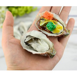 HTFGNC 8Pcs Artificial Oysters Shellfish Seafood Model Photography Prop for Home Kitchen Party Decoration (A)