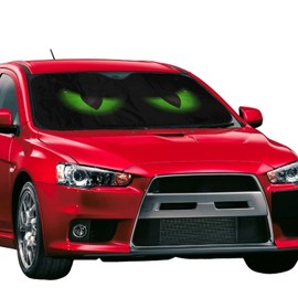 Green Evil Eyes Windshield Sunshade for Car SUV Truck Foldable Uv Ray Reflector Front Window Sun Shade Visor Shield Cover