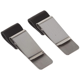 2X Pen Loop Traveler Notebook Leather Pen Holder with Stainless Steel Clip (Black)