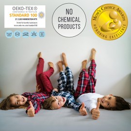 Bisoo Fitted Sheet 80 x 180 - 2-in-1 Waterproof Bed Sheet 80 x 160 cm Children - 2-in-1 Fitted Sheet Mattress Protector for Cot Junior Bed 100% Cotton Jersey Oeko-Tex - 1 Piece Grey 180 x 90 cm