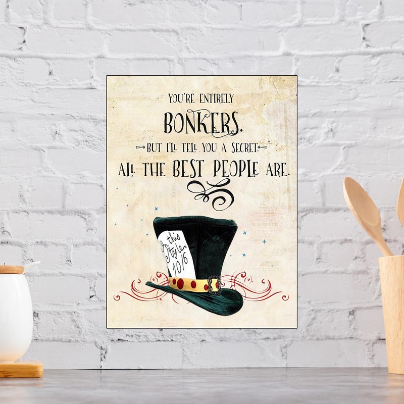 MAD HATTER BONKERS Retro Metal Sign 267mm x 200mm