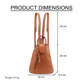 Lloyd Baker London Genuine Leather Backpack, Real Leather Backpack for Women, Daypack, Women’s Leather Backpack, Compact Handbag, BHIWANI (Tan)