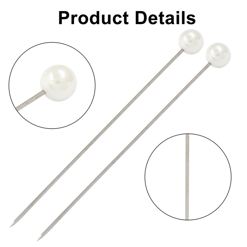 Coufce 100 pcs Corsage Boutonniere Pins, Round Head Straight Pins