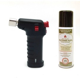 Bella Tavola Butane Torch with Fuel - MINI - Butane INCLUDED - CAMPING HIKING BBQ CIGARS
