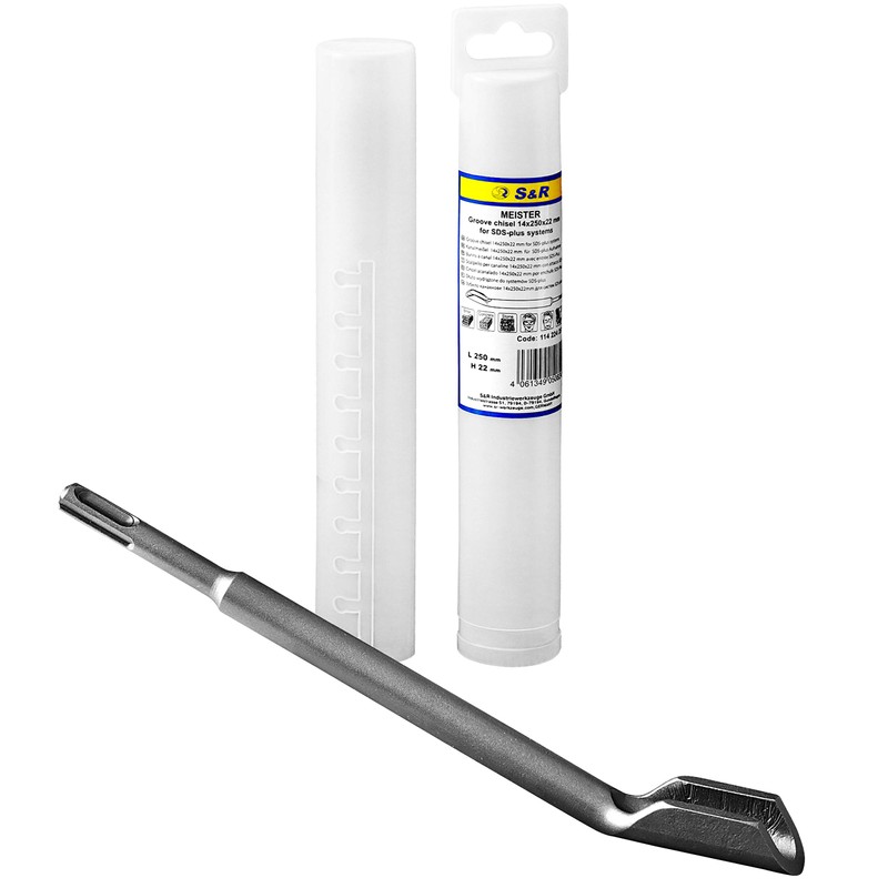 S&R Gouge Chisel - Hollow Chisel SDS-Plus 14x250x22 mm for