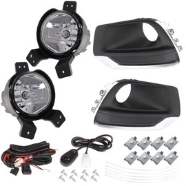 munirater 1 Pair of Clear Lens Fog Lights Assembly + Wiring + Switch Kit Replacement for Trax 2017-2020