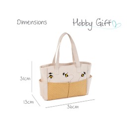 Hobby Gift Craft Bag, Bee-Applique, 13 x 36 x 31cm