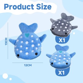 2 Pieces of Shark Coin Purse, Cute Plush Small Purse, Children's Cartoon Shark Small Bag, Interesting Coin Purse, Storage Bag for Small Items