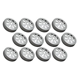 Sunshine Mason Co. Daisy Flower Cut Mason Jar Lids 12 Pieces, Silver