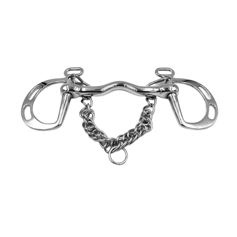 Equine Smile ES0068 Kimblewick Spring Bit Rigid Bar with Slots